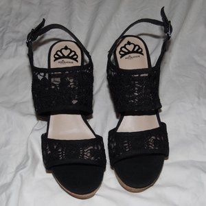 Fergalicious Black Mesh Wedge